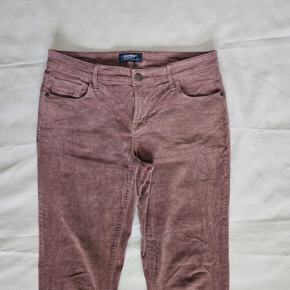 Old Navy Women's Mid Rise VELVET Mauve Rockstar Skinny Jeans Size 6 - Picture 6 of 14